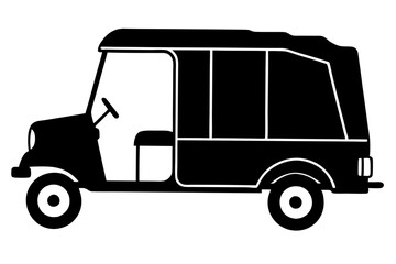 auto rickshaw  silhouette vector 