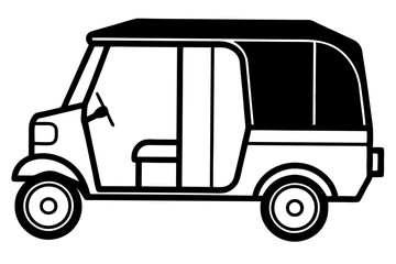 auto rickshaw  silhouette vector 