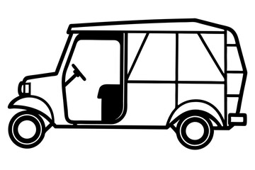 auto rickshaw  silhouette vector 