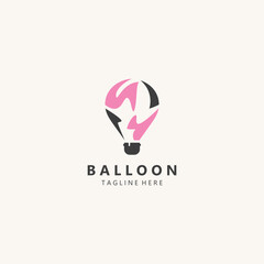 Air balloon logo creative design air transport symbol template simple illustration