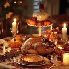 Festive Thanksgiving dinner