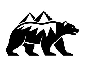 bear icon vector silhouette illustration isolated on white background