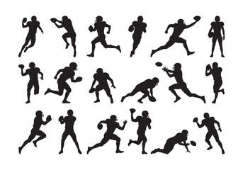American Football Player Silhouette Vector for Sports