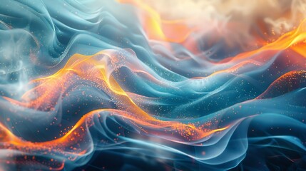 Fototapeta premium Dynamic AI Generated Abstract Motion Design digital surreal artwork deep learning texture color gradient surface futuristic organic pattern blending smooth wave cyber aesthetic cut out isolated