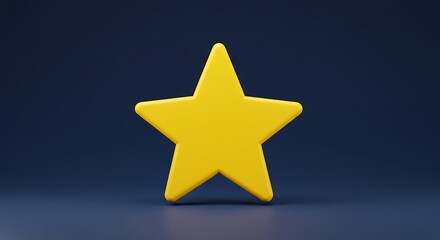 Obraz premium Yellow Star on Dark Blue Background