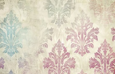 A soft, pastelcolored damask pattern with subtle shading and a touch of vintage charm for wedding invitation background paper. 