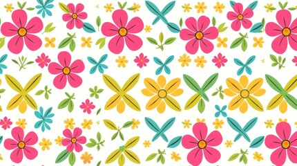 Floral pattern with various colors