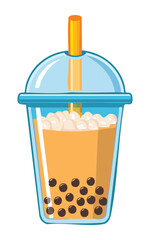 Bubble Tea Fresh Drink - Vector Illustration