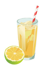 Glass of Lemonade - Vector Illustration