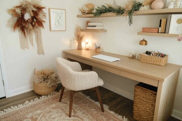 Cozy Workspace with Warm Decor
