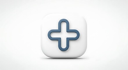 Obraz premium Plus Sign on White Rounded Square