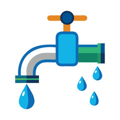 Water droplets falling gently from the faucet into the stillness below