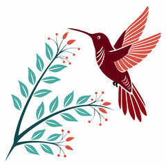 hummingbird vector silhouette illustration isolated on white background