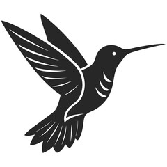 hummingbird icon vector silhouette illustration isolated on white background