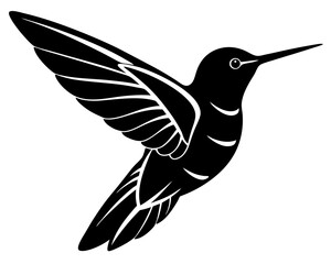 hummingbird vector silhouette illustration isolated on white background