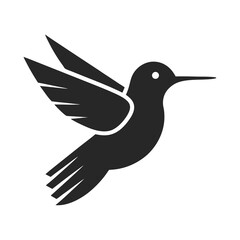 hummingbird icon vector silhouette illustration isolated on white background