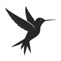 hummingbird vector silhouette illustration isolated on white background