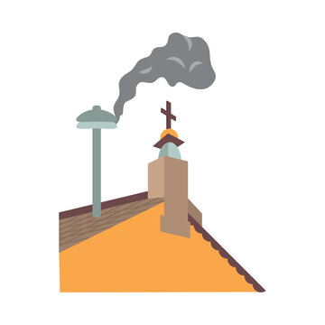 Conclave Vatican Architecture Smoke St Peters Basilica Illustration