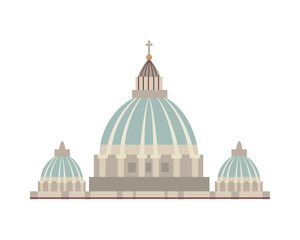 Vatican City Architecture Dome St Peters Basilica Religious Art Design Illustration