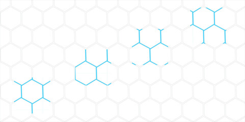 Abstract Blue Geometric Hexagon Pattern with Honeycomb Texture and 3D Design