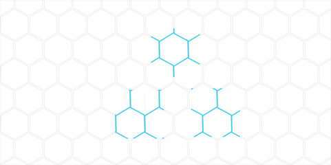 Fototapeta premium Abstract geometric blue background with hexagons in a seamless honeycomb pattern