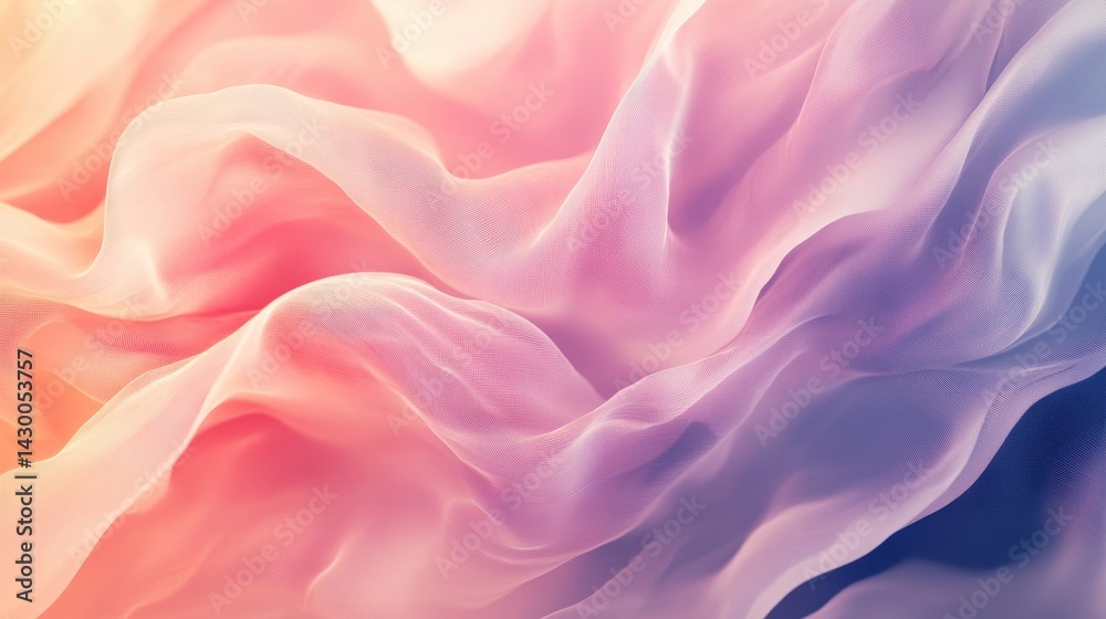 Poster Soft Pastel Draped Fabric Texture with Subtle Pattern