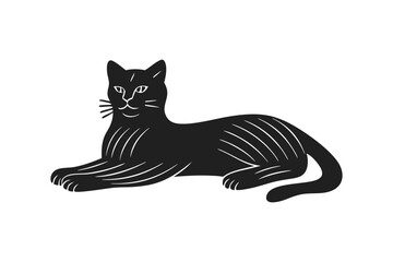 cat vector silhouette illustration isolated on white background