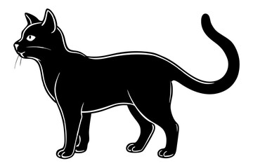 cat vector silhouette illustration isolated on white background