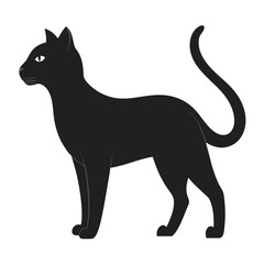 cat vector silhouette illustration isolated on white background
