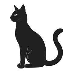 cat vector silhouette illustration isolated on white background