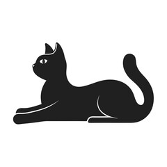cat icon vector silhouette illustration isolated on white background