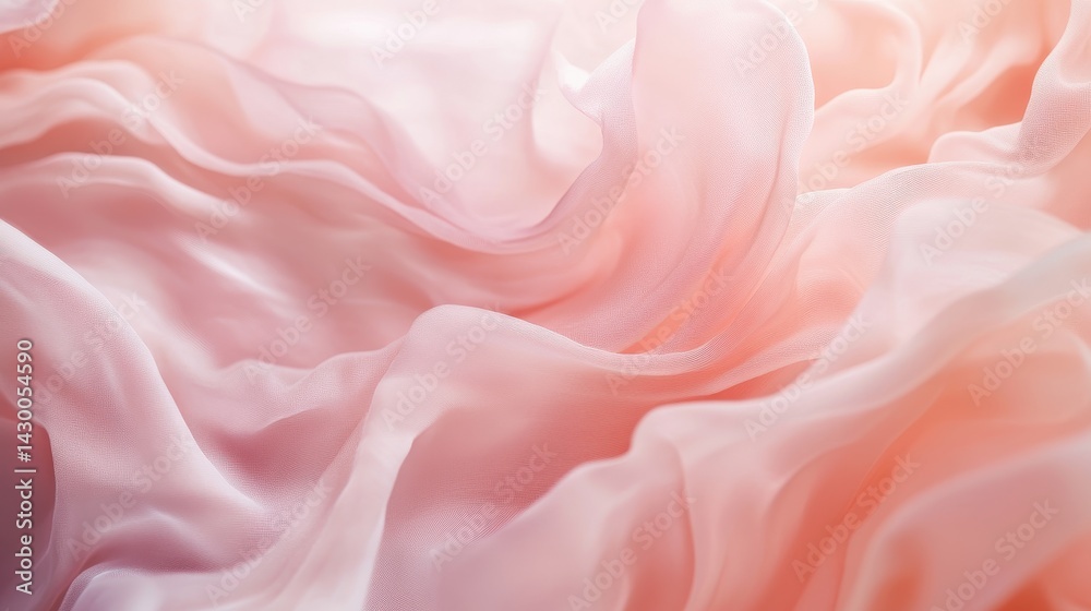 Poster soft pink and peach fabric drape texture background