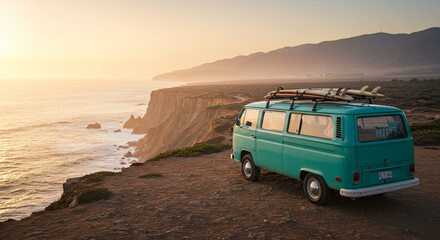 Peaceful van life ocean moment
