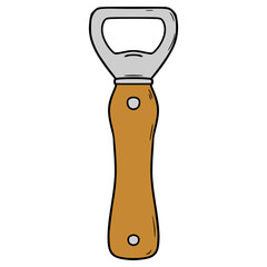 bottle opener illustration hand drawn isolated vector