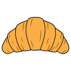 croissant illustration hand drawn isolated vector