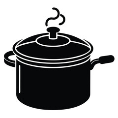 Pressure Cooker with Steam Vector – Hot Kitchen Appliance Illustration for Cooking & Food Design