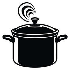 Pressure Cooker with Steam Vector – Hot Kitchen Appliance Illustration for Cooking & Food Design