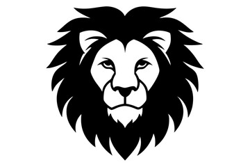 Fototapeta premium lion head vector silhouette illustration isolated on white background