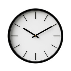 Elegant Black Wall Clock with Minimalist Design for Modern Home Decor on transparent background