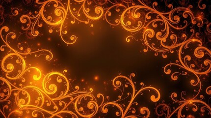 Ornate gold floral border on dark background