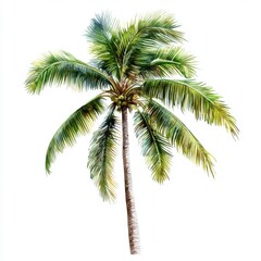 Isolated tropical palm tree illustration