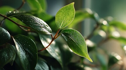 Fototapeta premium Lush green leaves