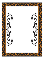 Wedding Frame Outline with Floral Accents