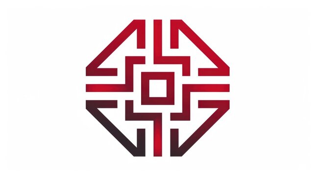 A square seal design symbol image mengir. The theme of the red seal is the traditional Mongol, with clear font 