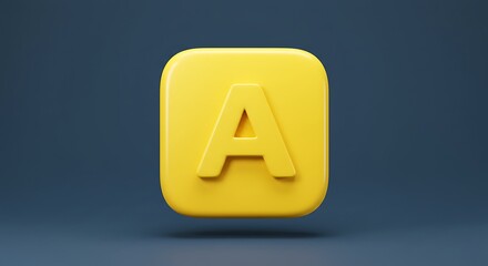 Letter a in Yellow Rounded Square