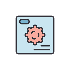 Cancer scan colored icons, minimalist vector illustration ,simple transparent graphic element .Isolated on white background