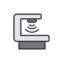 Radiology colored icons, minimalist vector illustration ,simple transparent graphic element .Isolated on white background