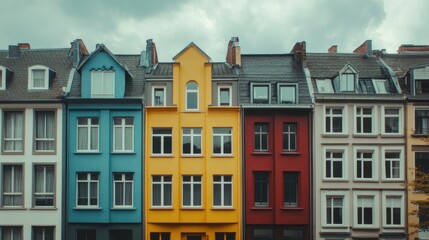 Naklejka premium Row of modern apartment buildings