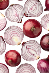 seamless pattern of red onions