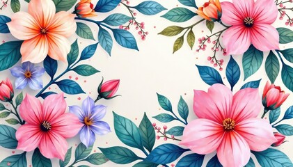 Intricate watercolor floral pattern, soft pastel hues, pretty, elegant